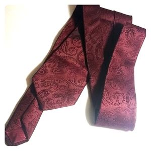 Pierre Jacque burgundy paisley tie